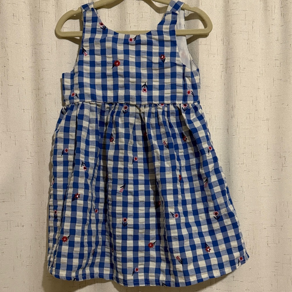 Cat & Jack Blue and White Gingham Kids Dress